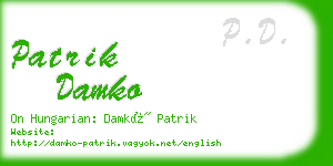 patrik damko business card